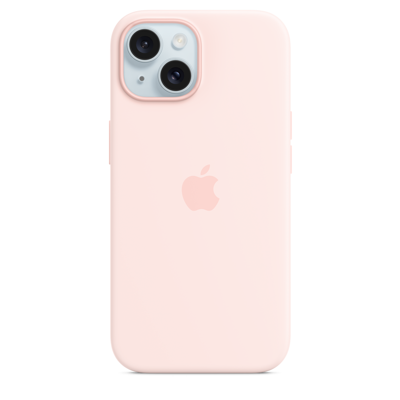 Funda de silicón con MagSafe para el iPhone 15 - Rosa claro