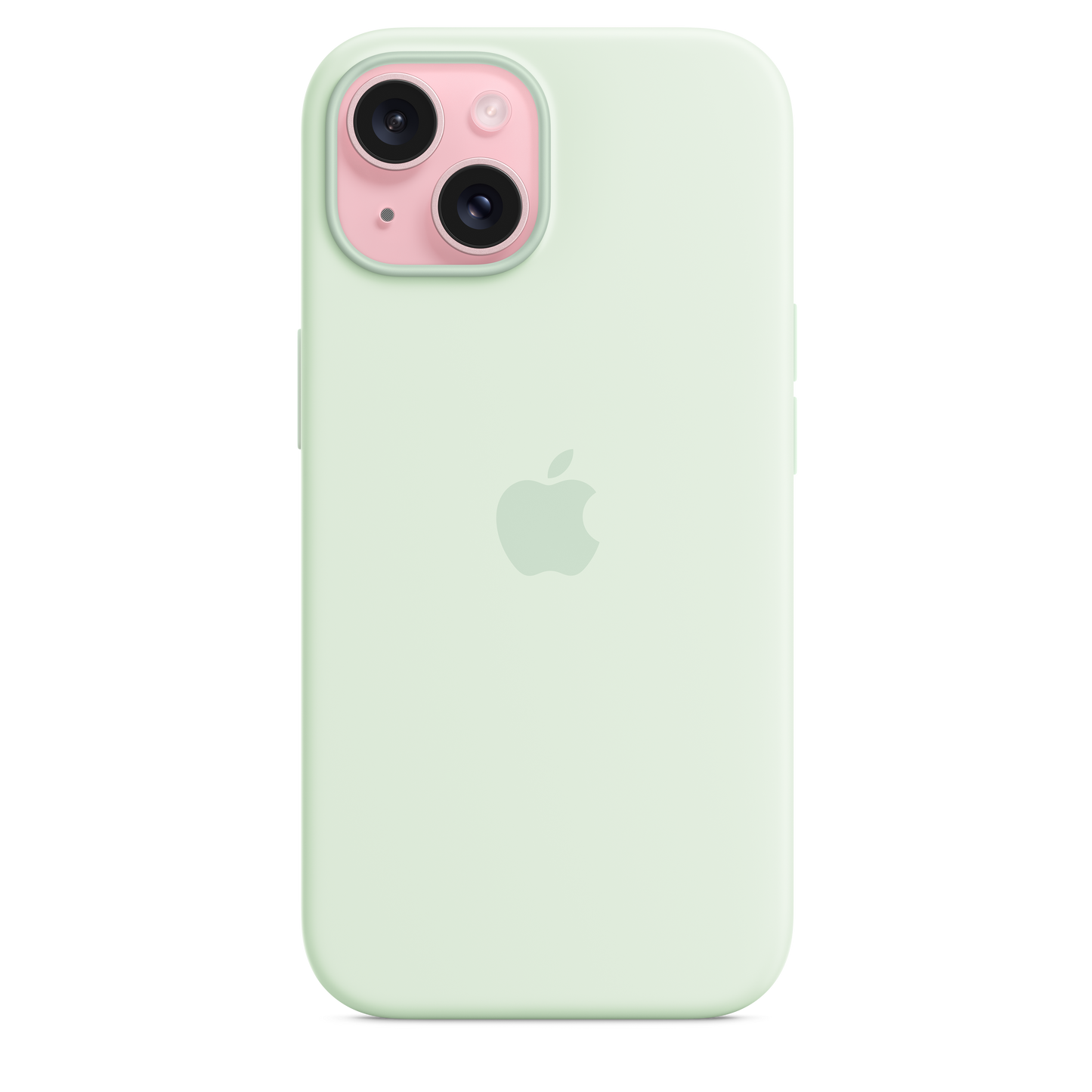 Carcasa de silicona con MagSafe para el iPhone 15 - Color menta claro