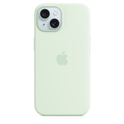 Carcasa de silicona con MagSafe para el iPhone 15 - Color menta claro