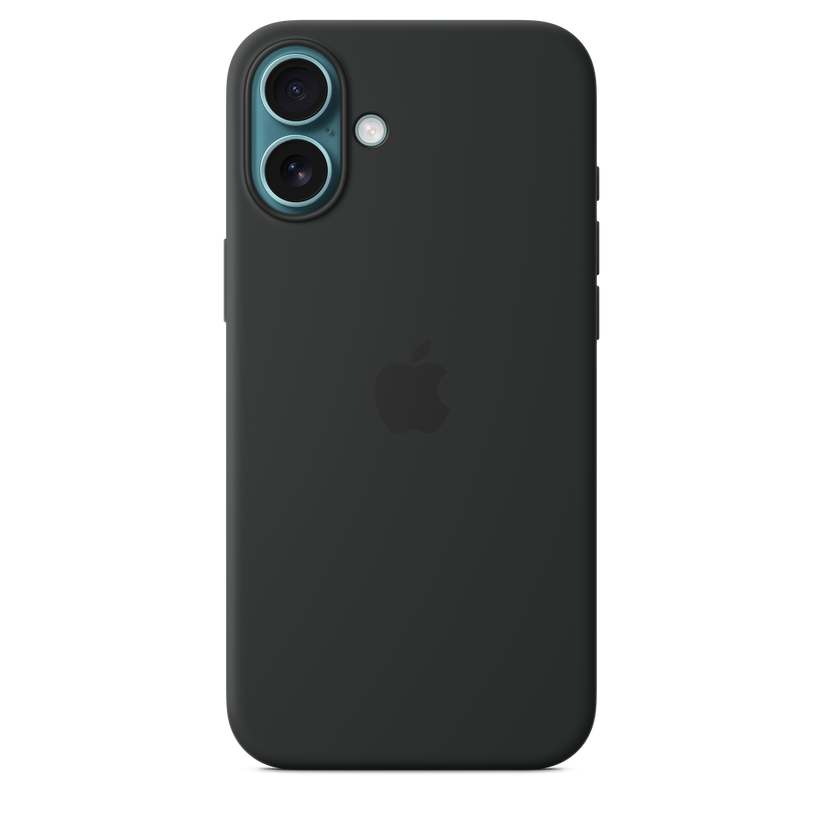 Funda de silicón con MagSafe para el iPhone 16 Plus - Negro