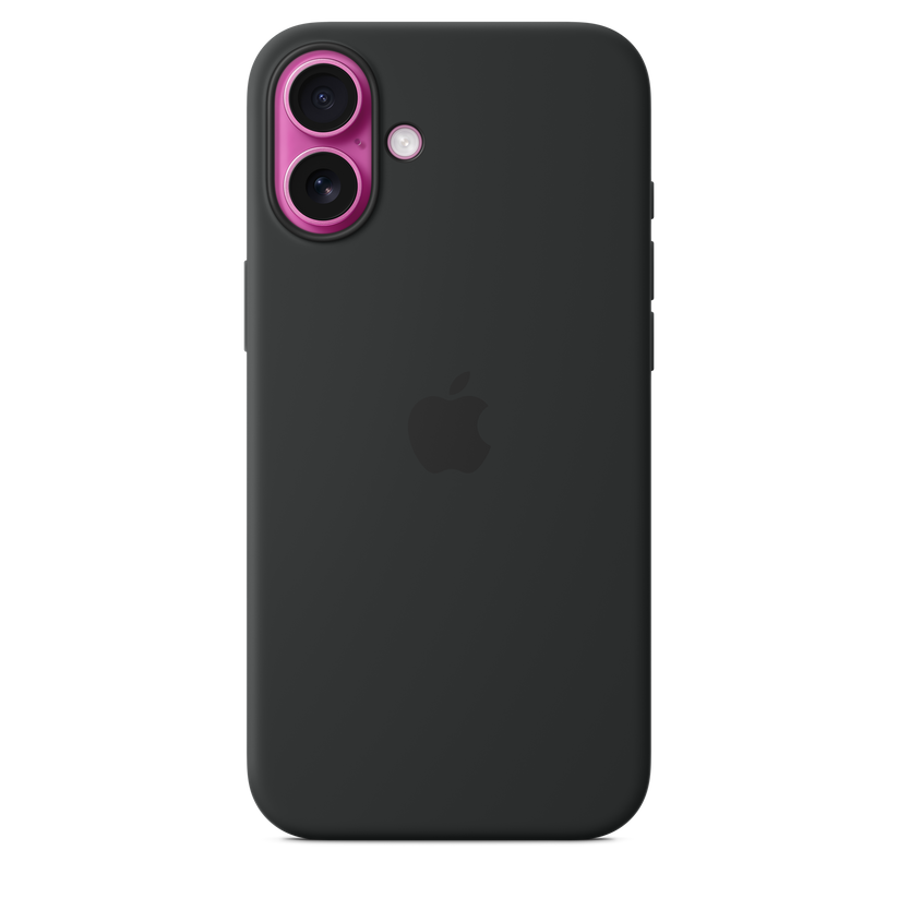 Funda de silicón con MagSafe para el iPhone 16 Plus - Negro