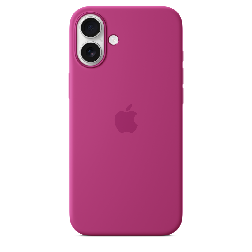 Funda de silicón con MagSafe para el iPhone 16 Plus - Fucsia