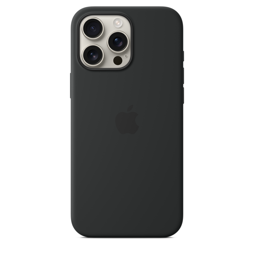 Funda de silicón con MagSafe para el iPhone 16 Pro Max - Negro