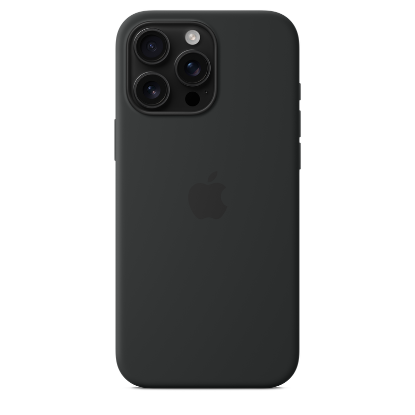 Funda de silicón con MagSafe para el iPhone 16 Pro Max - Negro