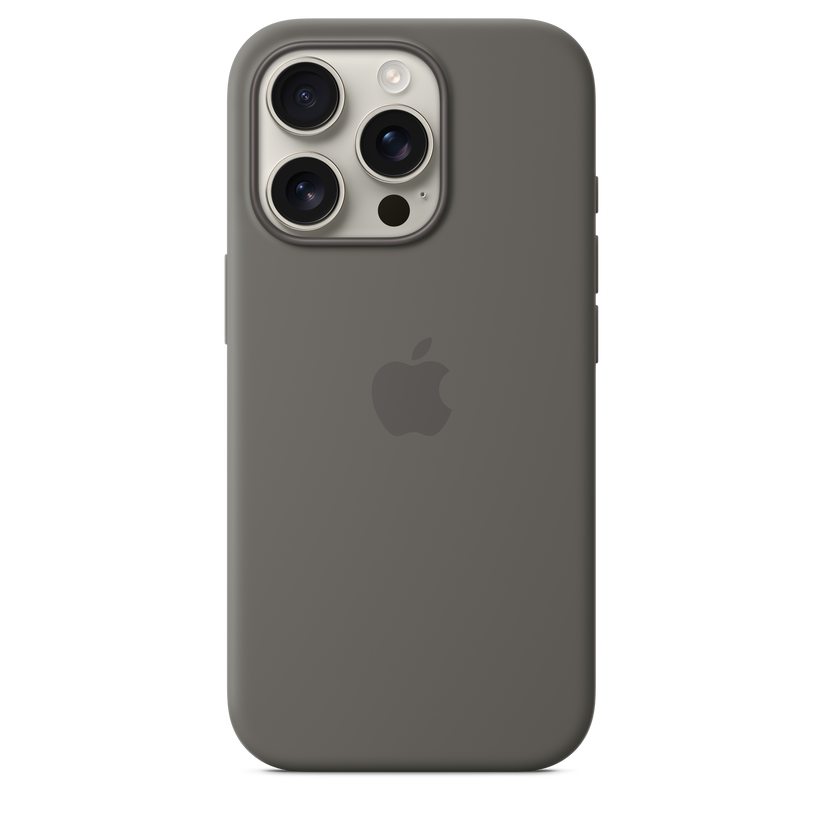 Funda de silicón con MagSafe para el iPhone 16 Pro - Gris piedra