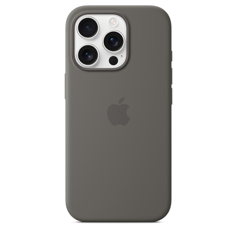 Funda de silicón con MagSafe para el iPhone 16 Pro - Gris piedra