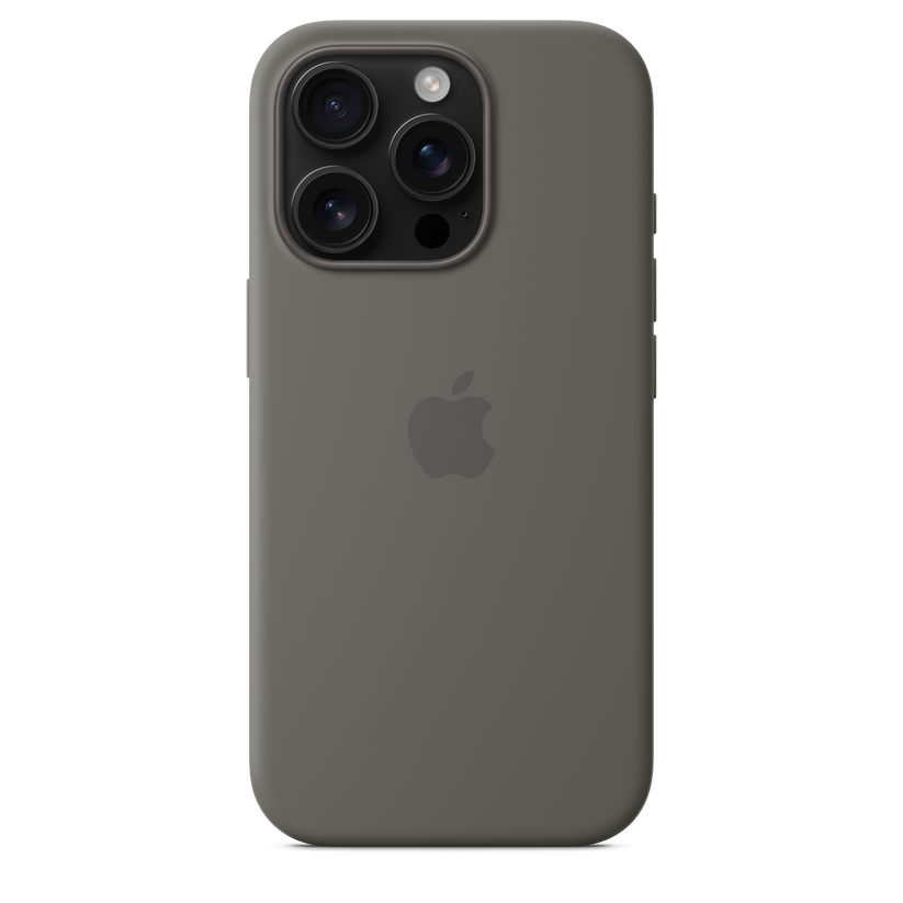 Funda de silicón con MagSafe para el iPhone 16 Pro - Gris piedra