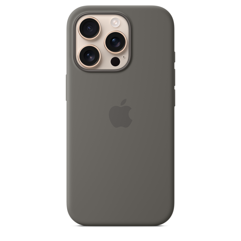 Funda de silicón con MagSafe para el iPhone 16 Pro - Gris piedra