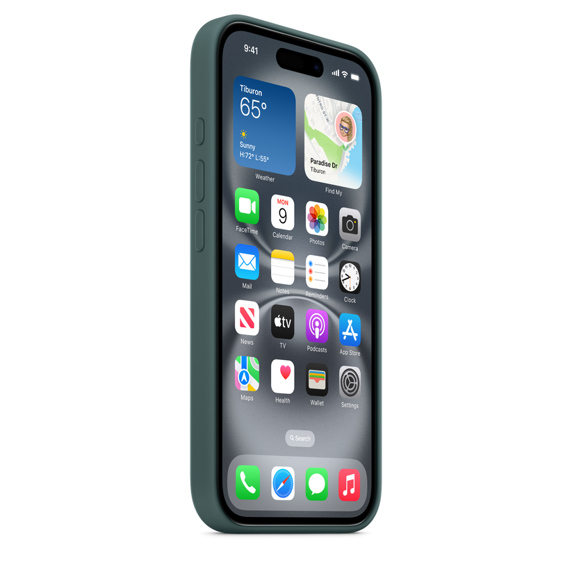 Funda de silicón con MagSafe para el iPhone 16 - Verde lago