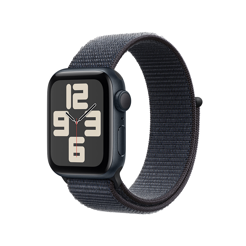 Apple Watch SE GPS • Caja de aluminio color medianoche de 40 mm • Correa loop deportiva color tinta