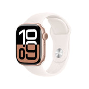 Apple Watch Series 10 GPS • Caja de aluminio color oro rosa de 42 mm • Correa deportiva rosa rubor - M/L