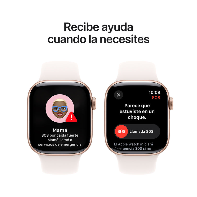 Apple Watch Series 10 GPS • Caja de aluminio color oro rosa de 42 mm • Correa deportiva rosa rubor - M/L