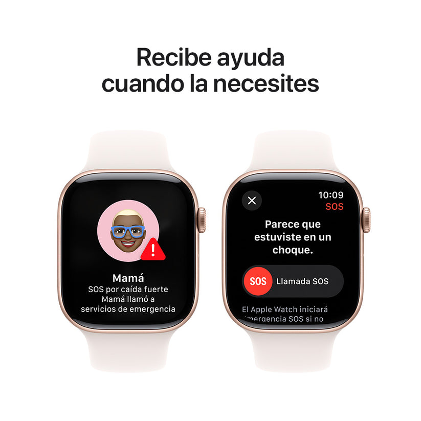 Apple Watch Series 10 GPS • Caja de aluminio color oro rosa de 46 mm • Correa deportiva rosa rubor - M/L