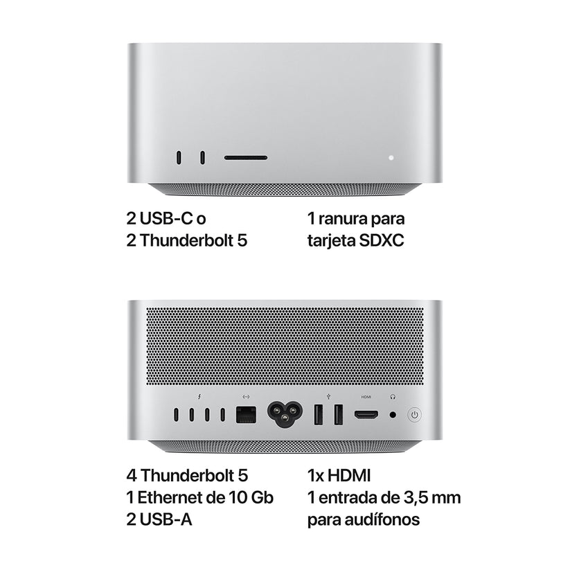 Mac Studio: Chip M3 Ultra de Apple con CPU de 28 núcleos y GPU de 60 núcleos, 1 TB SSD