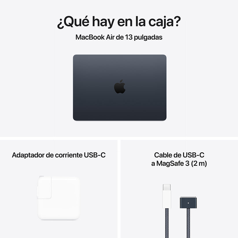 MacBook Air de 13 pulgadas: Chip M4 de Apple con CPU de 10 núcleos y GPU de 10 núcleos, 512 GB SSD - Azul medianoche