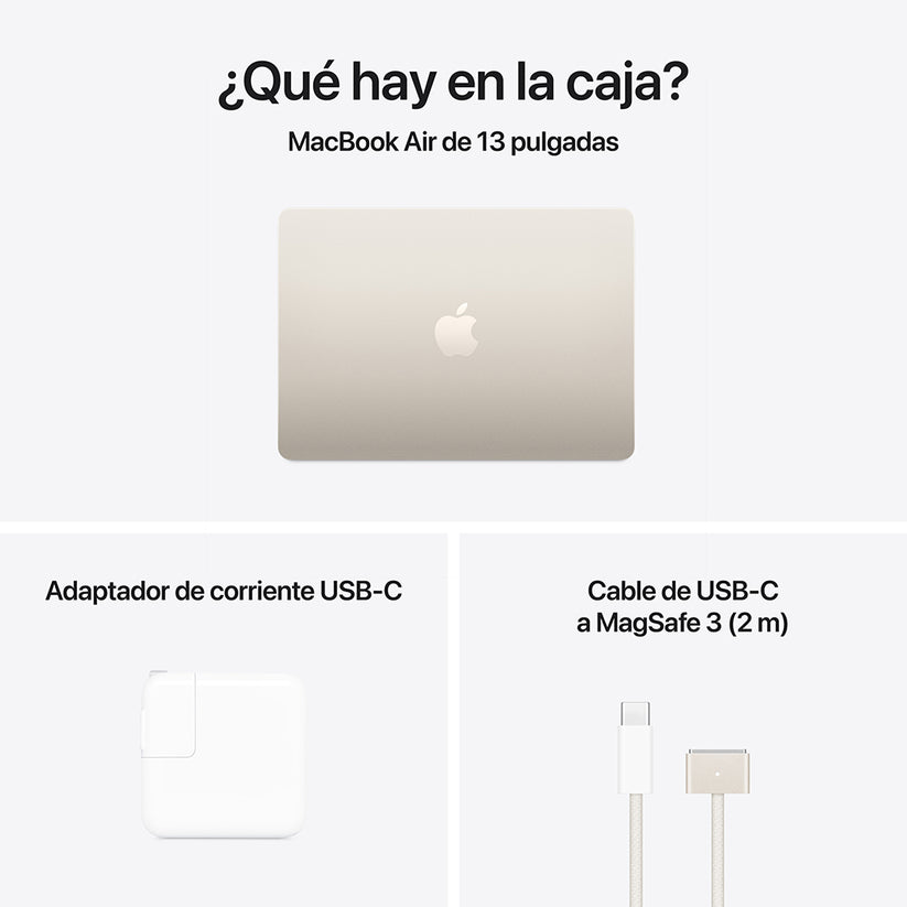 MacBook Air de 13 pulgadas: Chip M4 de Apple con CPU de 10 núcleos y GPU de 10 núcleos, 512 GB SSD - Blanco estrella