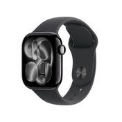 Apple Watch Series 11 GPS • Caja de aluminio negro azabache de 42 mm • Correa deportiva negra – M/L