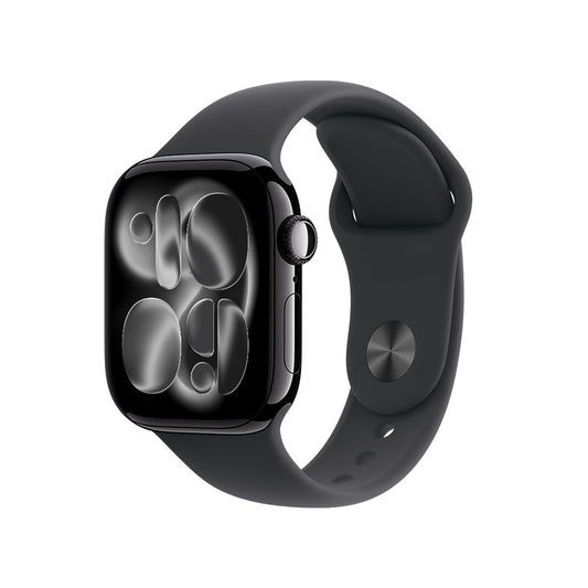 Apple Watch Series 11 GPS • Caja de aluminio negro azabache de 42 mm • Correa deportiva negra – M/L