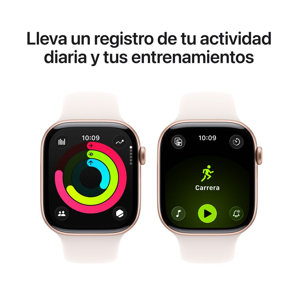 Apple Watch Series 11 GPS • Caja de aluminio color oro rosa de 46 mm • Correa deportiva rosa rubor – S/M