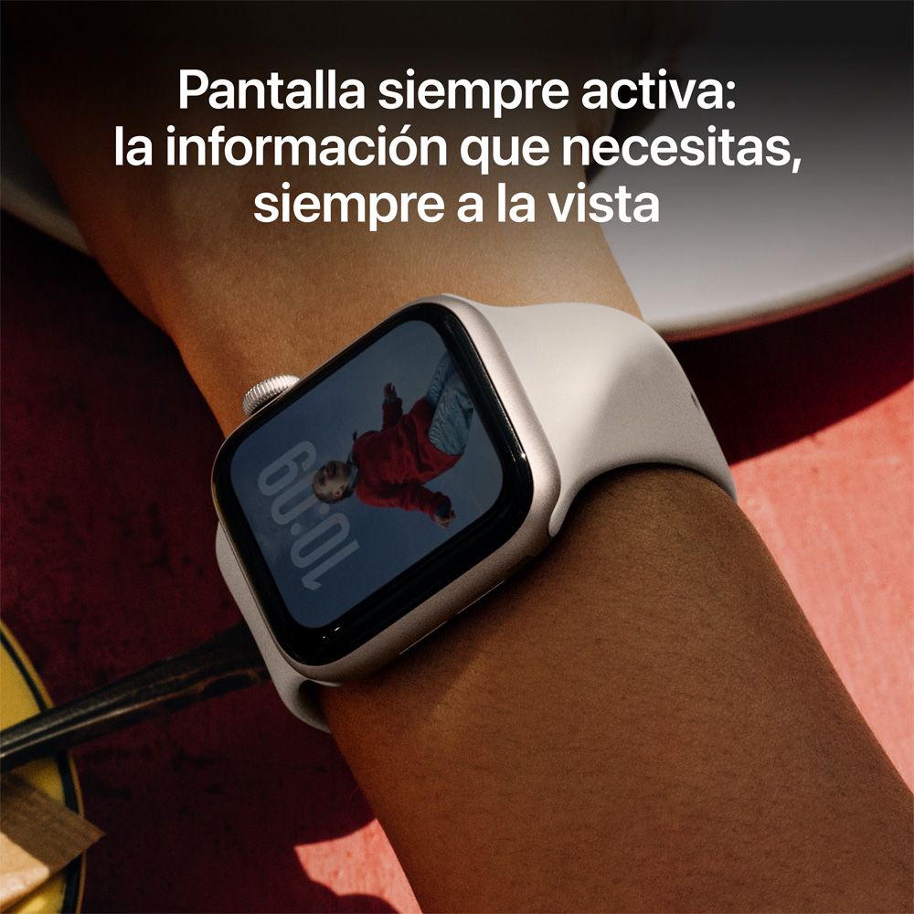 Apple Watch SE 3 GPS • Caja de aluminio blanco estelar de 40 mm • Correa deportiva blanco estelar - M/L