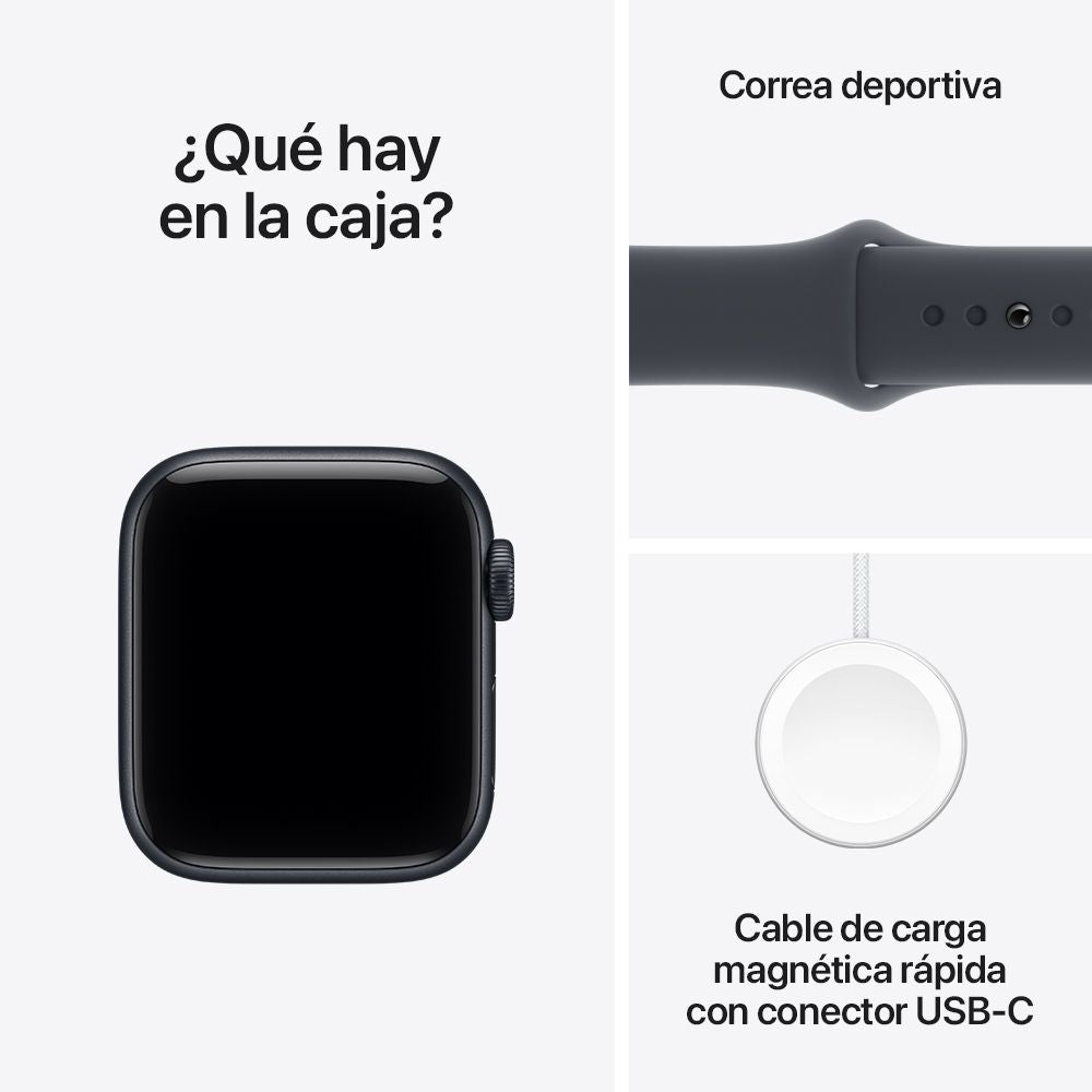 Apple Watch SE 3 GPS • Caja de aluminio color medianoche de 44 mm • Correa deportiva color medianoche - M/L