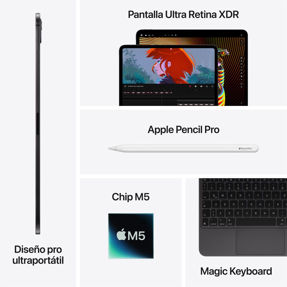 iPad Pro de 13 pulgadas Wi-Fi 512 GB Vidrio estándar - Negro