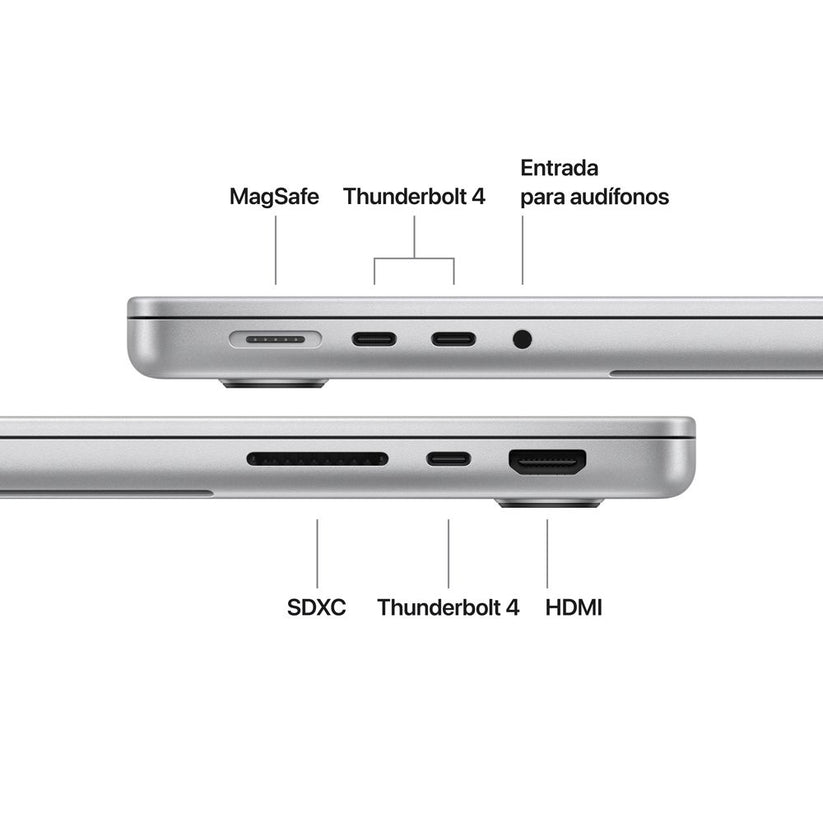 MacBook Pro de 14 pulgadas: Chip M5 de Apple con CPU de 10 núcleos y GPU de 10 núcleos, 1 TB SSD - Color plata