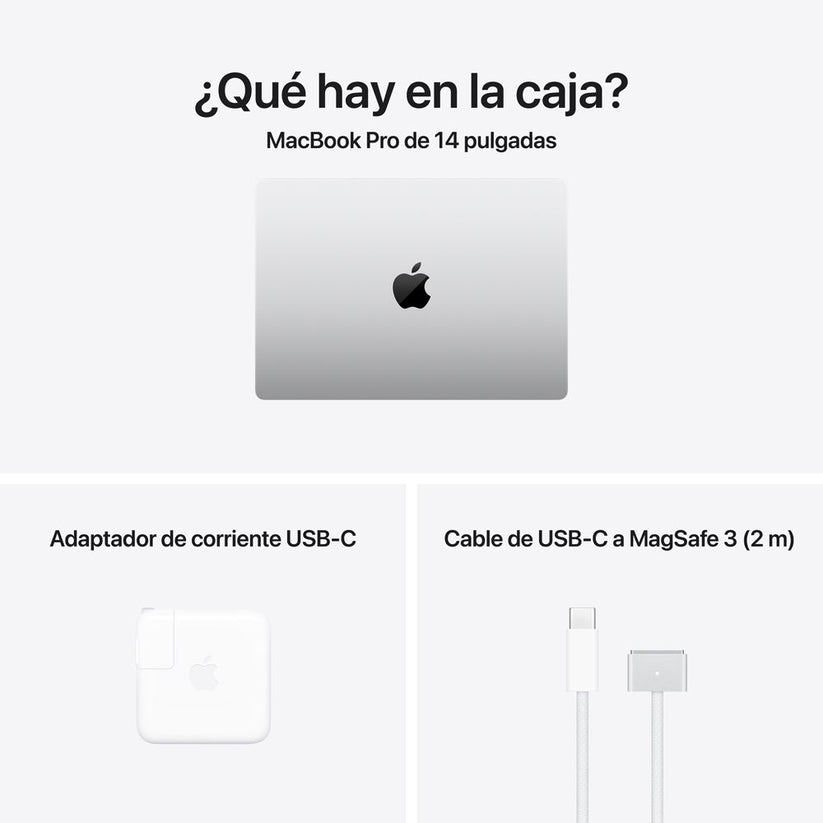 MacBook Pro de 14 pulgadas: Chip M5 de Apple con CPU de 10 núcleos y GPU de 10 núcleos, 1 TB SSD - Color plata