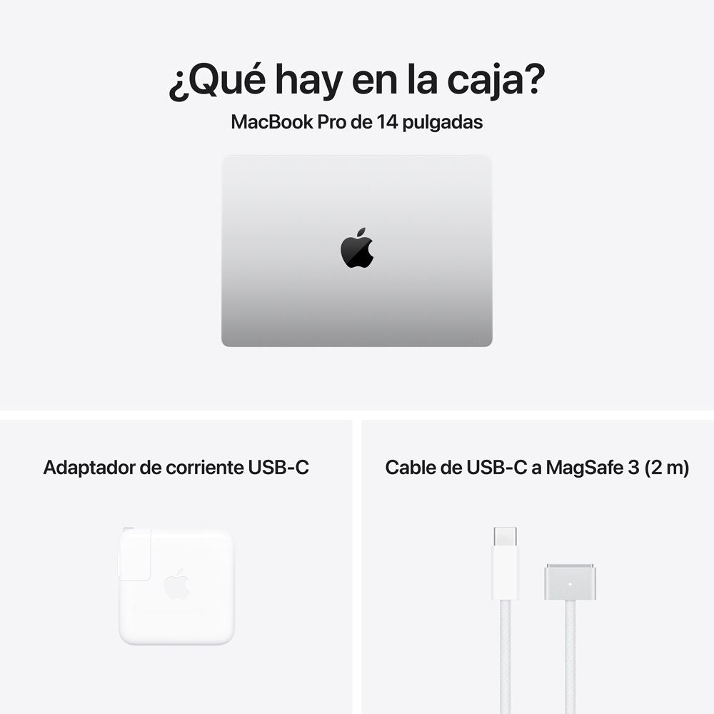 MacBook Pro de 14 pulgadas: Chip M5 de Apple con CPU de 10 núcleos y GPU de 10 núcleos, 1 TB SSD - Color plata