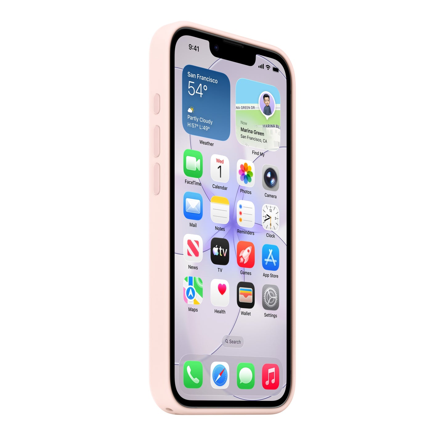 Funda de silicón con MagSafe para el iPhone 17e – Rosa pálido
