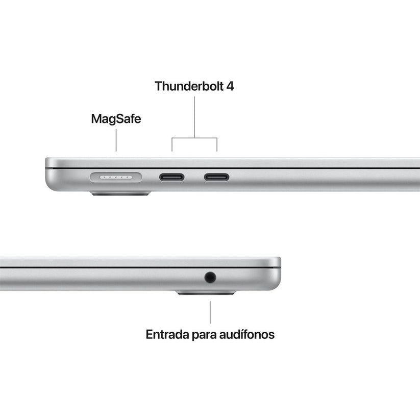 MacBook Air de 13 pulgadas: Chip M5 de Apple con CPU de 10 núcleos y GPU de 8 núcleos, 512 GB SSD - Color plata