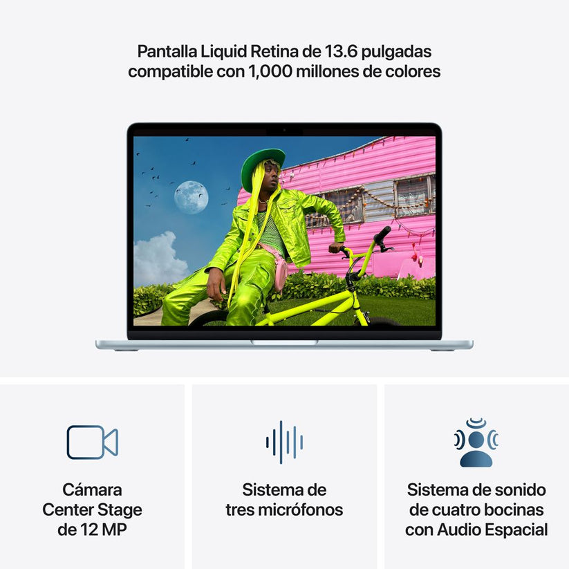MacBook Air de 13 pulgadas: Chip M5 de Apple con CPU de 10 núcleos y GPU de 10 núcleos, 1 TB SSD - Azul cielo