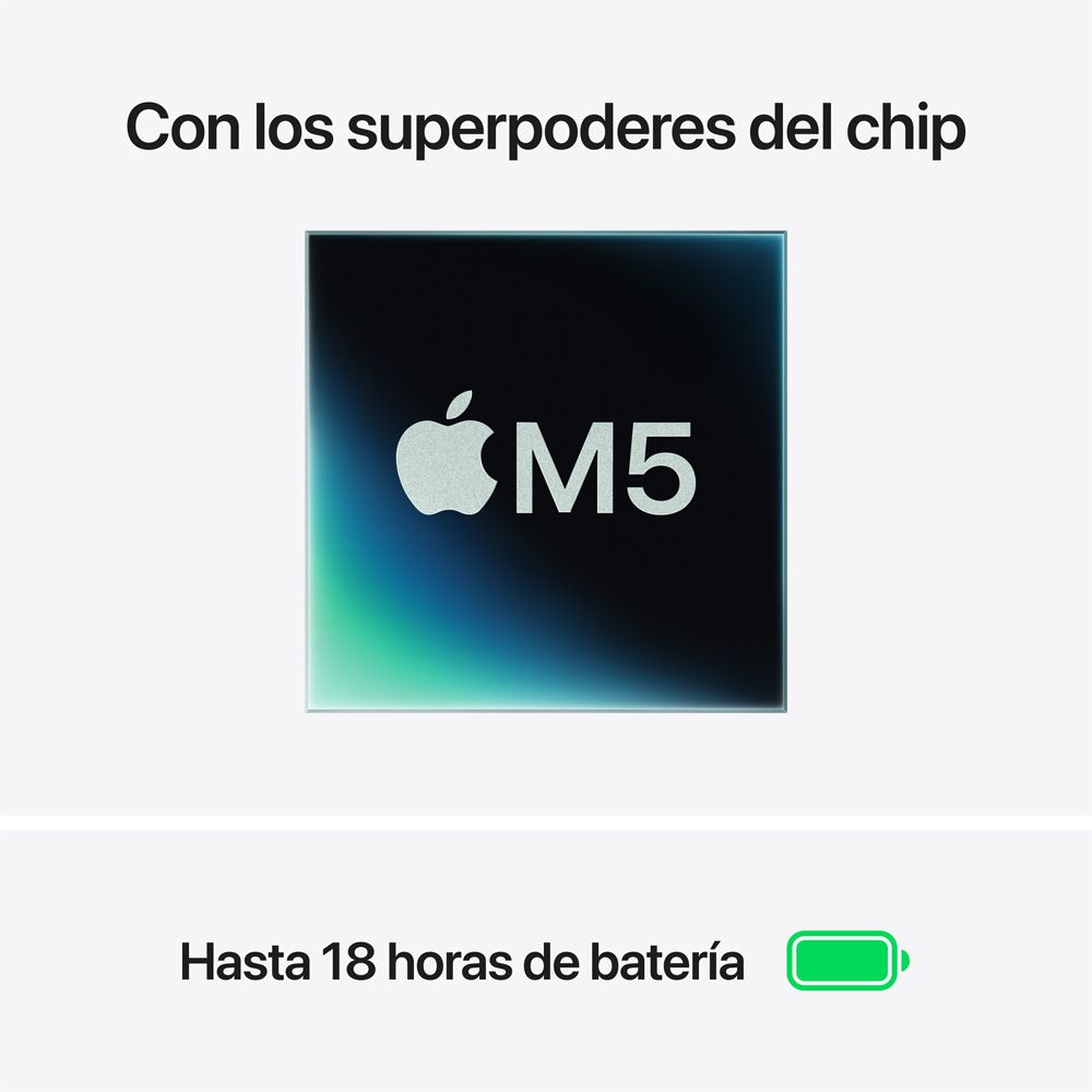 MacBook Air de 13 pulgadas: Chip M5 de Apple con CPU de 10 núcleos y GPU de 8 núcleos, 512 GB SSD - Blanco estelar