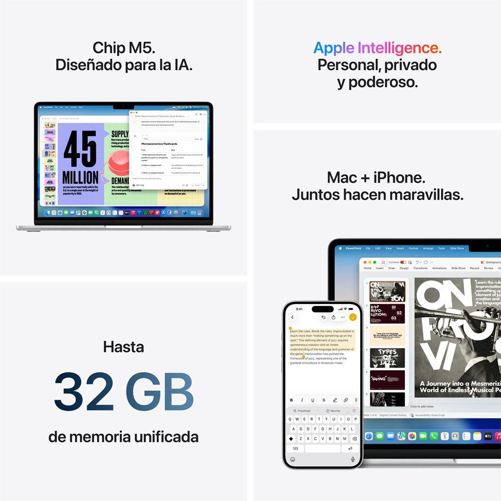 MacBook Air de 13 pulgadas: Chip M5 de Apple con CPU de 10 núcleos