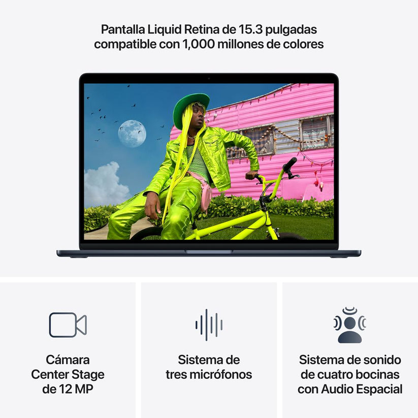 MacBook Air de 15 pulgadas: Chip M5 de Apple con CPU de 10 núcleos y GPU de 10 núcleos, 512 GB SSD - Azul medianoche