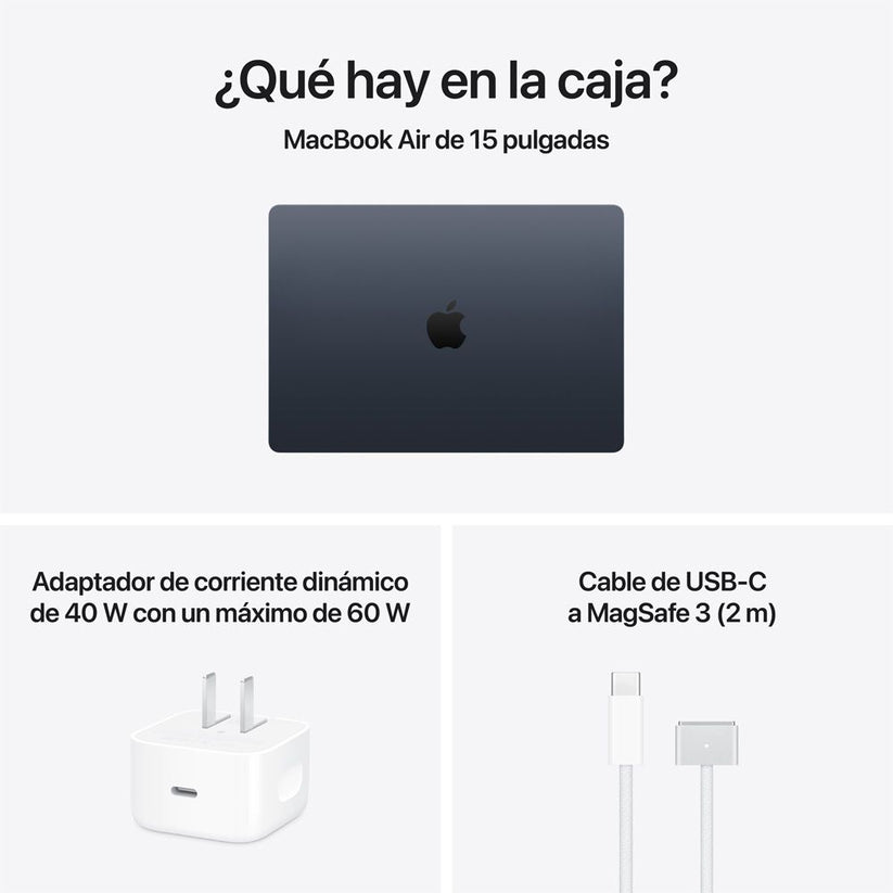 MacBook Air de 15 pulgadas: Chip M5 de Apple con CPU de 10 núcleos y GPU de 10 núcleos, 512 GB SSD - Azul medianoche