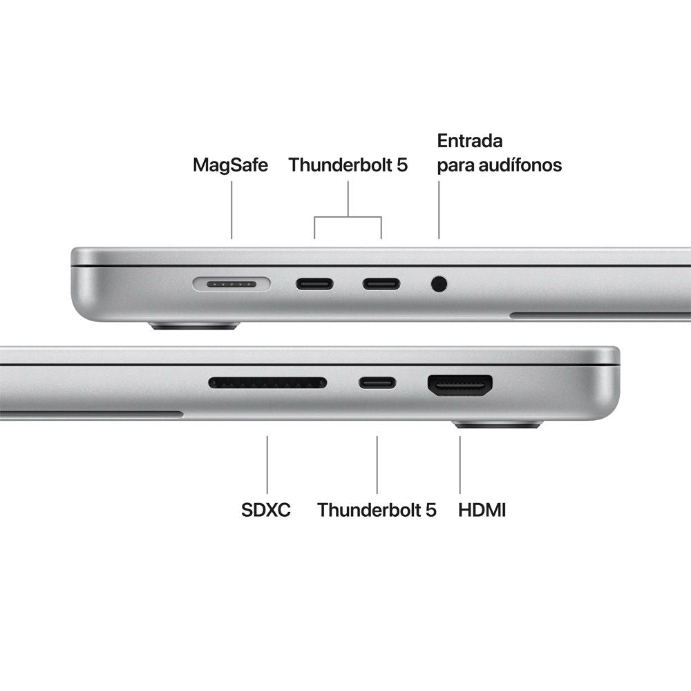 MacBook Pro de 16 pulgadas: Chip M5 Pro de Apple con CPU de 18 núcleos y GPU de 20 núcleos, 1 TB SSD - Color plata