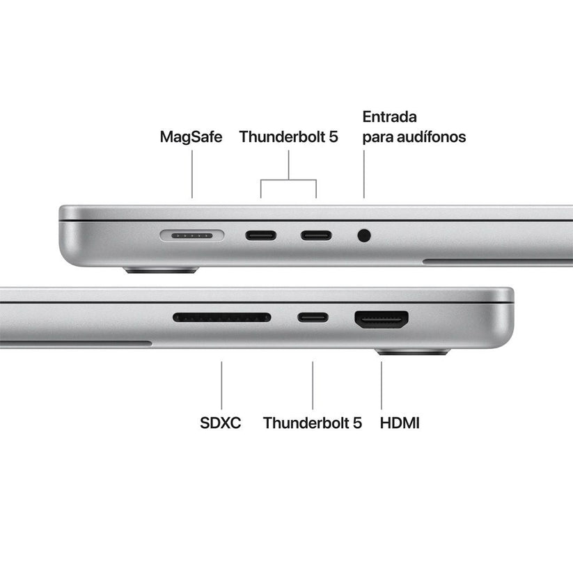 MacBook Pro de 16 pulgadas: Chip M5 Pro de Apple con CPU de 18 núcleos y GPU de 20 núcleos, 1 TB SSD - Color plata