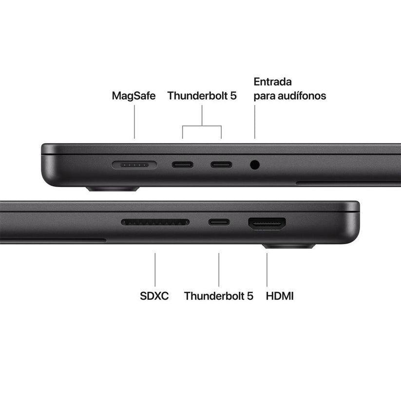 MacBook Pro de 16 pulgadas: Chip M5 Pro de Apple con CPU de 18 núcleos y GPU de 20 núcleos, 1 TB SSD - Negro espacial
