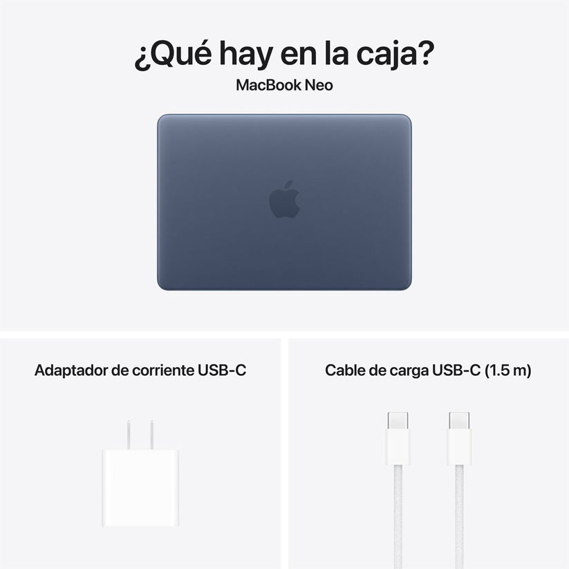 MacBook Neo de 13 pulgadas: Chip A18 Pro de Apple con CPU de 6 núcleos y GPU de 5 núcleos, Magic Keyboard, 256 GB SSD - Índigo