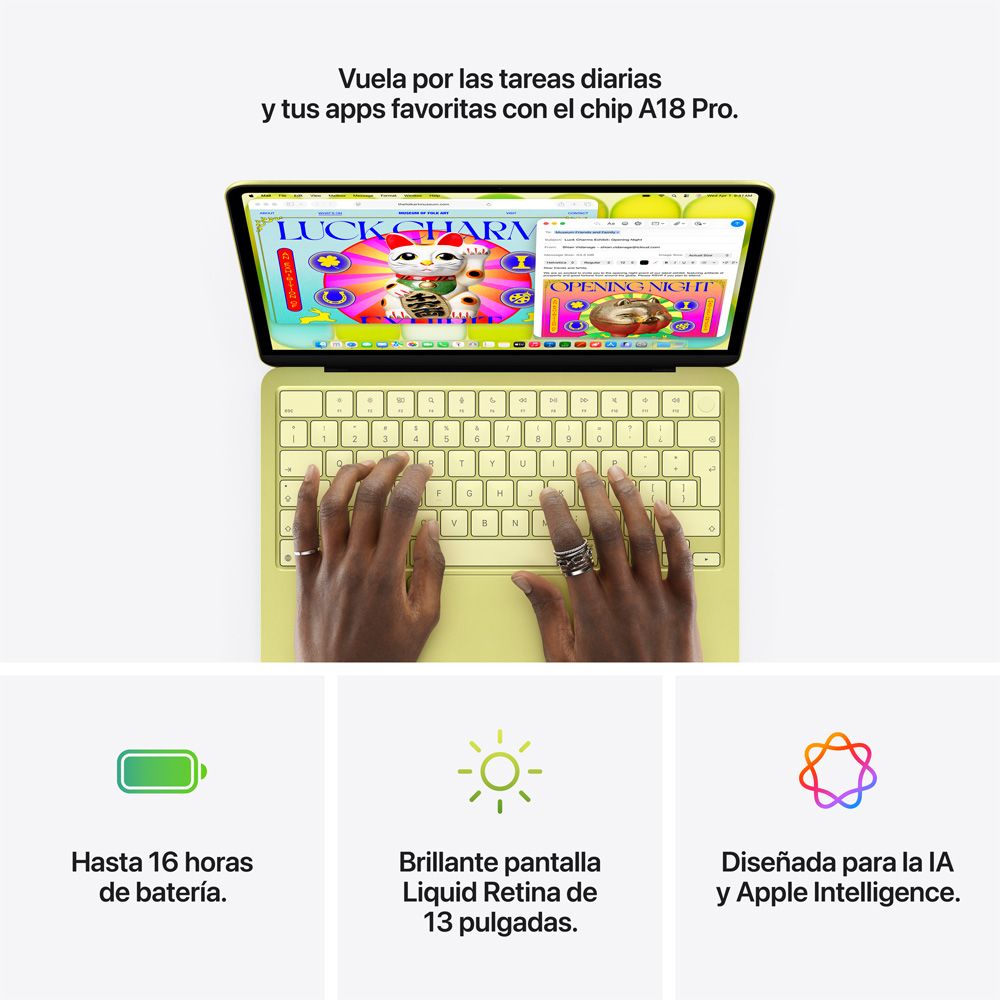 MacBook Neo de 13 pulgadas: Chip A18 Pro de Apple con CPU de 6