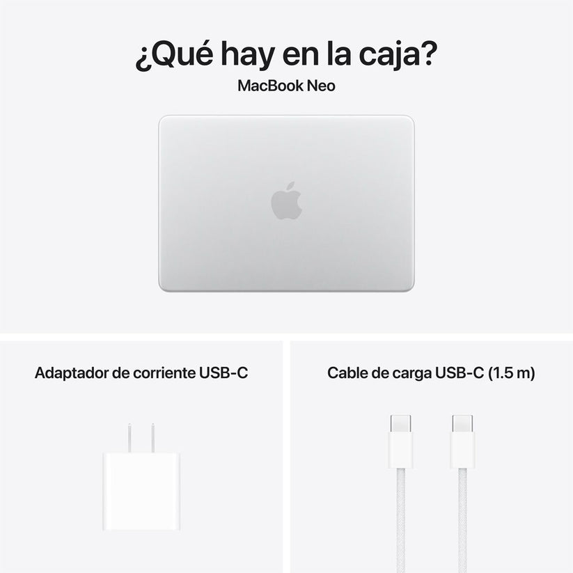 MacBook Neo de 13 pulgadas: Chip A18 Pro de Apple con CPU de 6 núcleos y GPU de 5 núcleos, Magic Keyboard, 256 GB SSD - Color plata