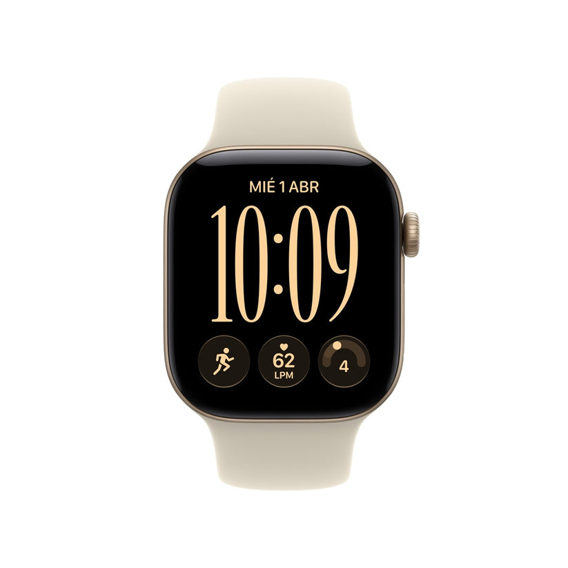 Apple Watch Series 12 GPS • Caja de aluminio color oro claro de 42 mm • Correa deportiva color arena – M/L