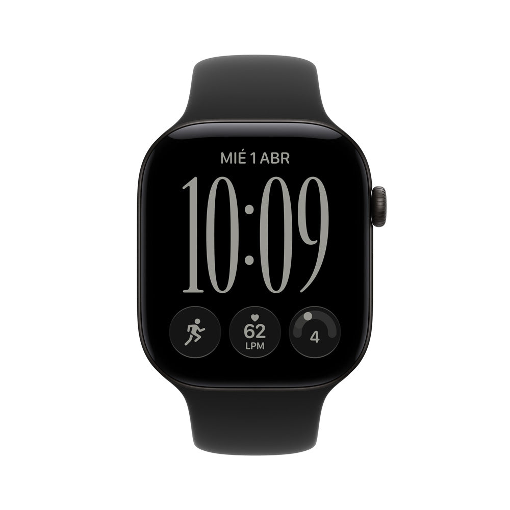 Apple Watch Series 12 GPS • Caja de aluminio negra de 46 mm • Correa deportiva negra – M/L