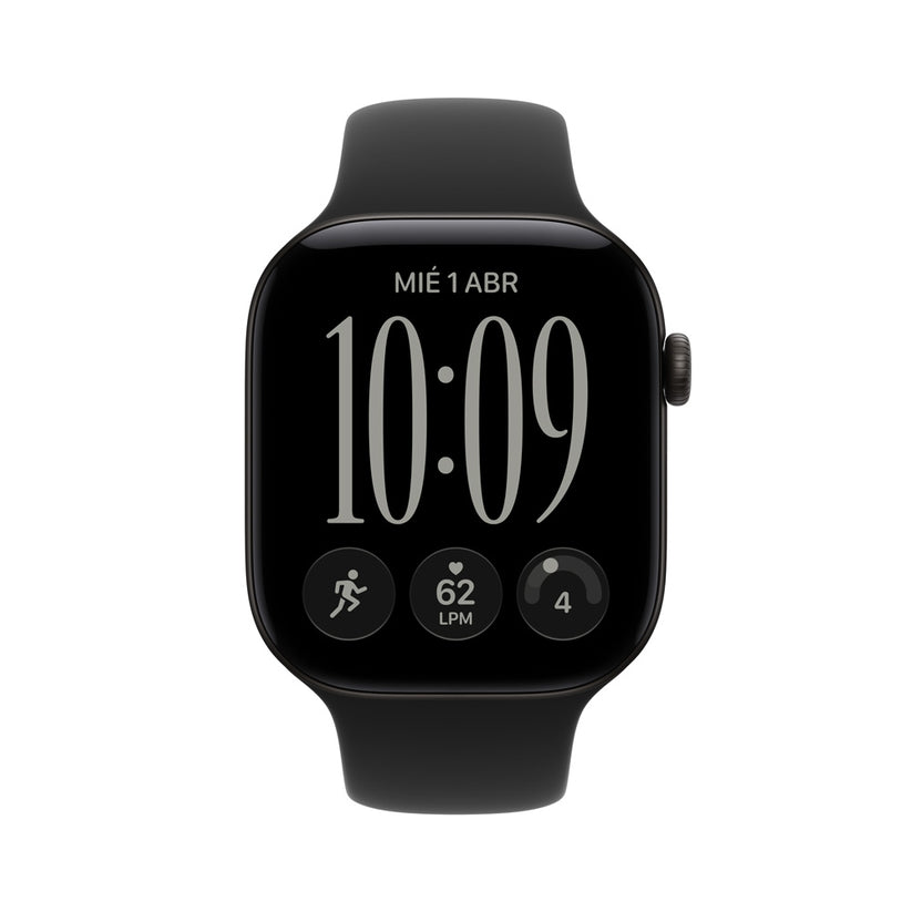 Apple Watch Series 12 GPS • Caja de aluminio negra de 46 mm • Correa deportiva negra – M/L