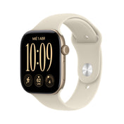 Apple Watch Series 12 GPS • Caja de aluminio color oro claro de 46 mm • Correa deportiva color arena – M/L