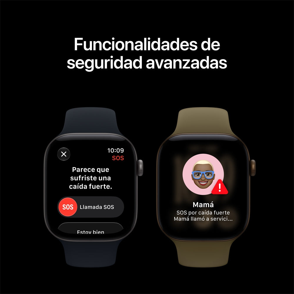 Apple Watch Series 12 GPS • Caja de aluminio color oro claro de 46 mm • Correa deportiva color arena – M/L