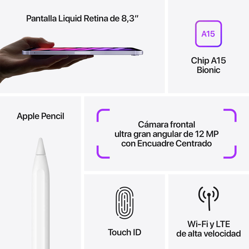 iPad mini Wi-Fi + Cellular 64 GB - Gris espacial (6.ª generación)