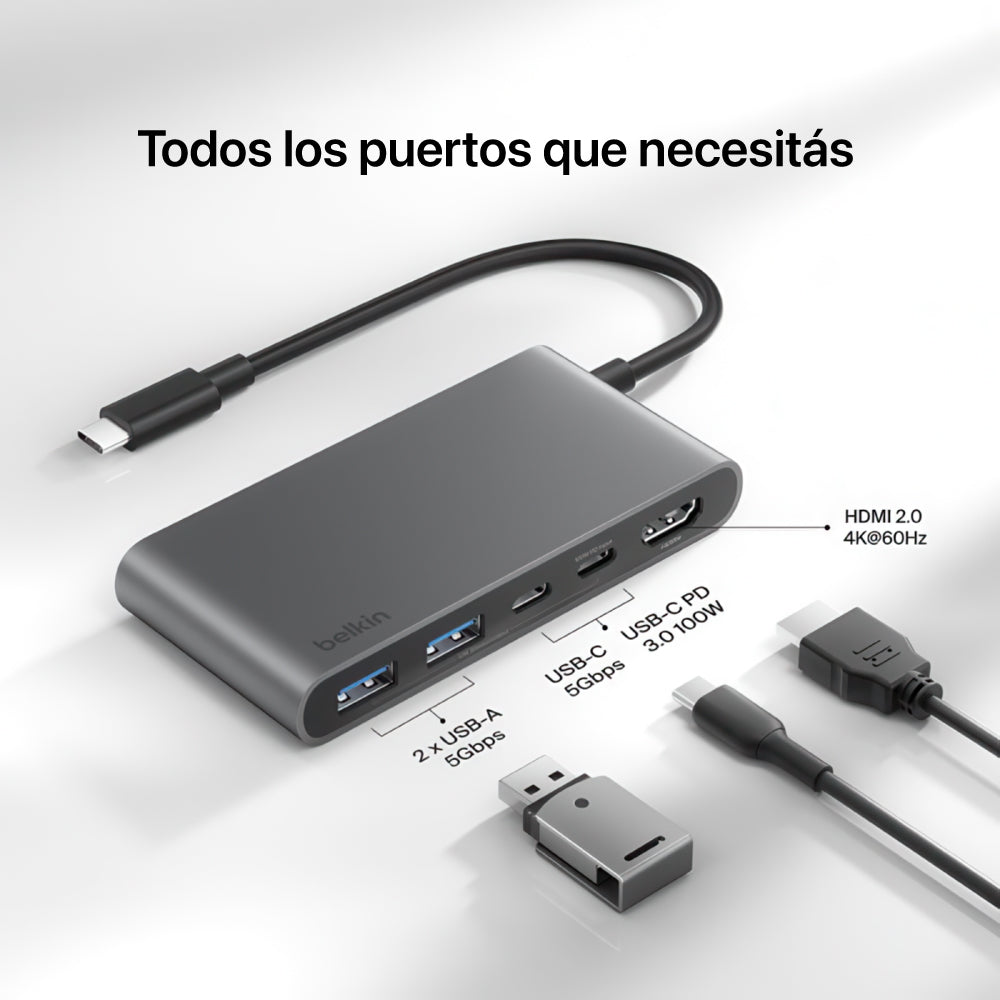 Hub Belkin USB-C 5 puertos