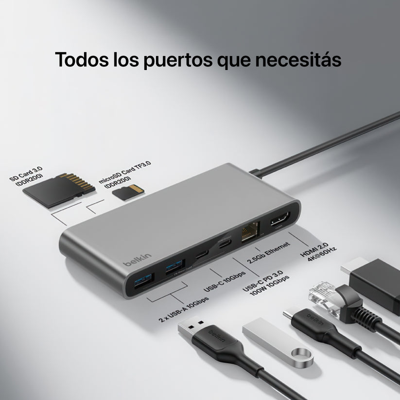 Hub Belkin USB-C 8 puertos